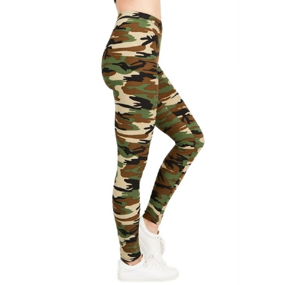 Womens Blue Camo Leggings Printed Army Military Camouflage Yoga Workout Pants